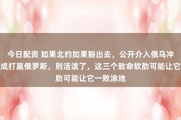 今日配资 如果北约如果豁出去，公开介入俄乌冲突，能弗成打赢俄罗斯，别活泼了，这三个致命软肋可能让它一败涂地